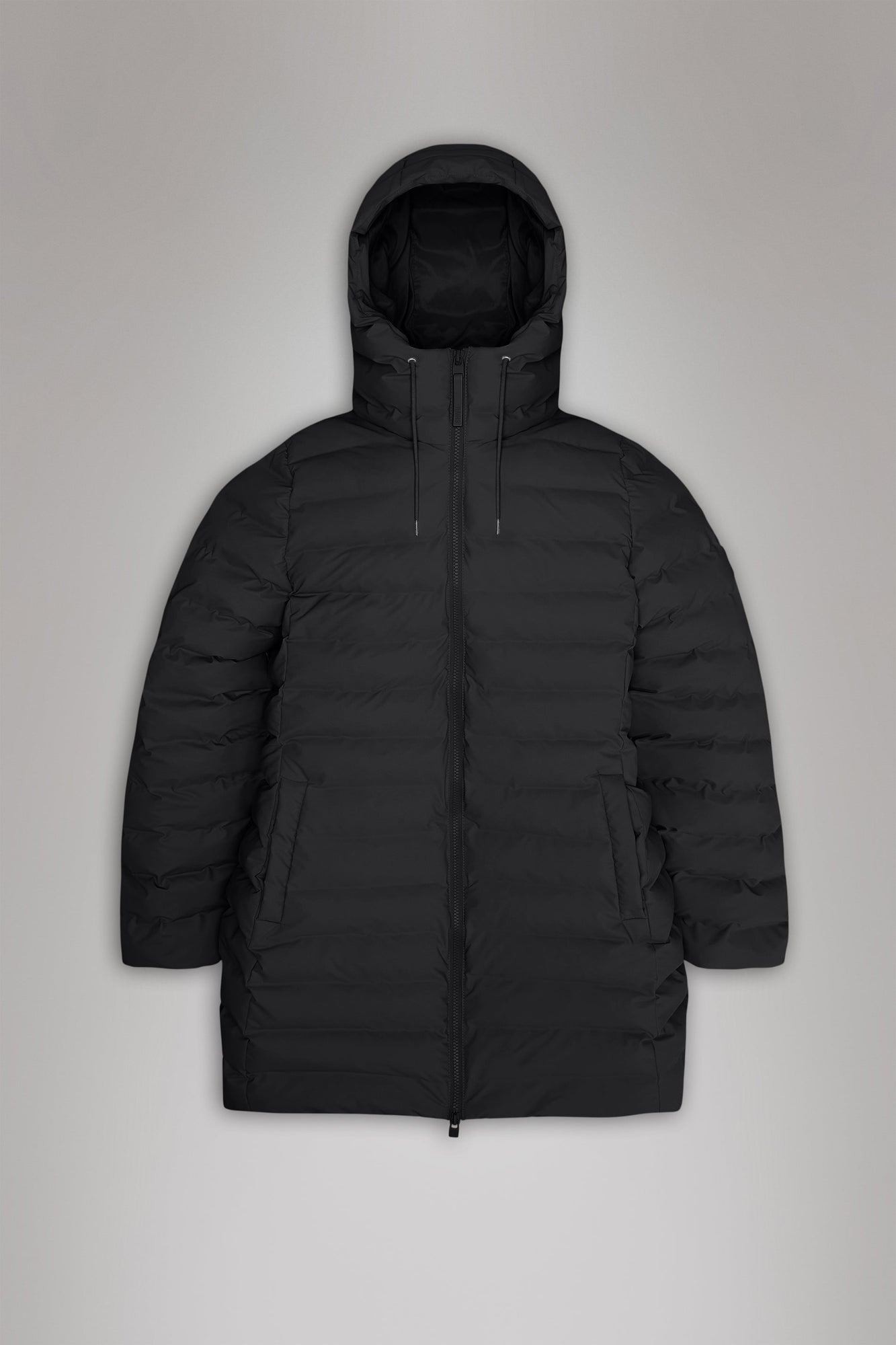 Rains Lohja Long Puffer Curve Jacket Black Jacket