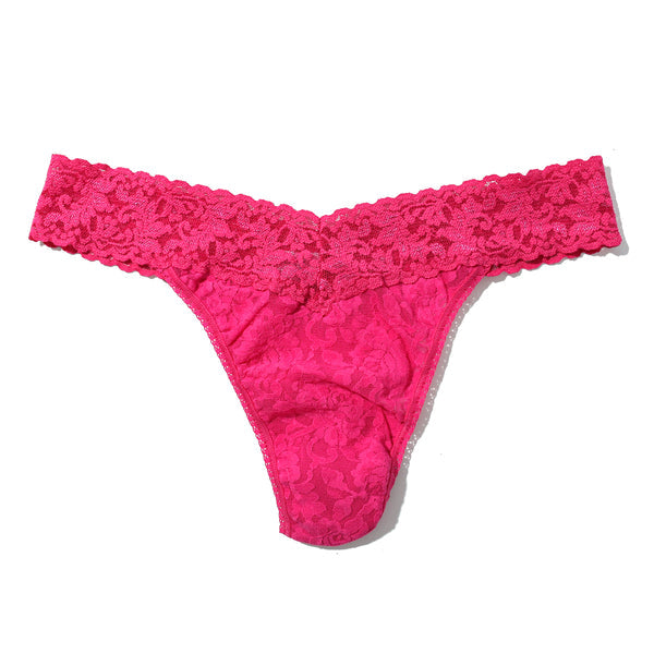 Signature Lace Original Rise Thong | Un-Beet-Able (Pink)