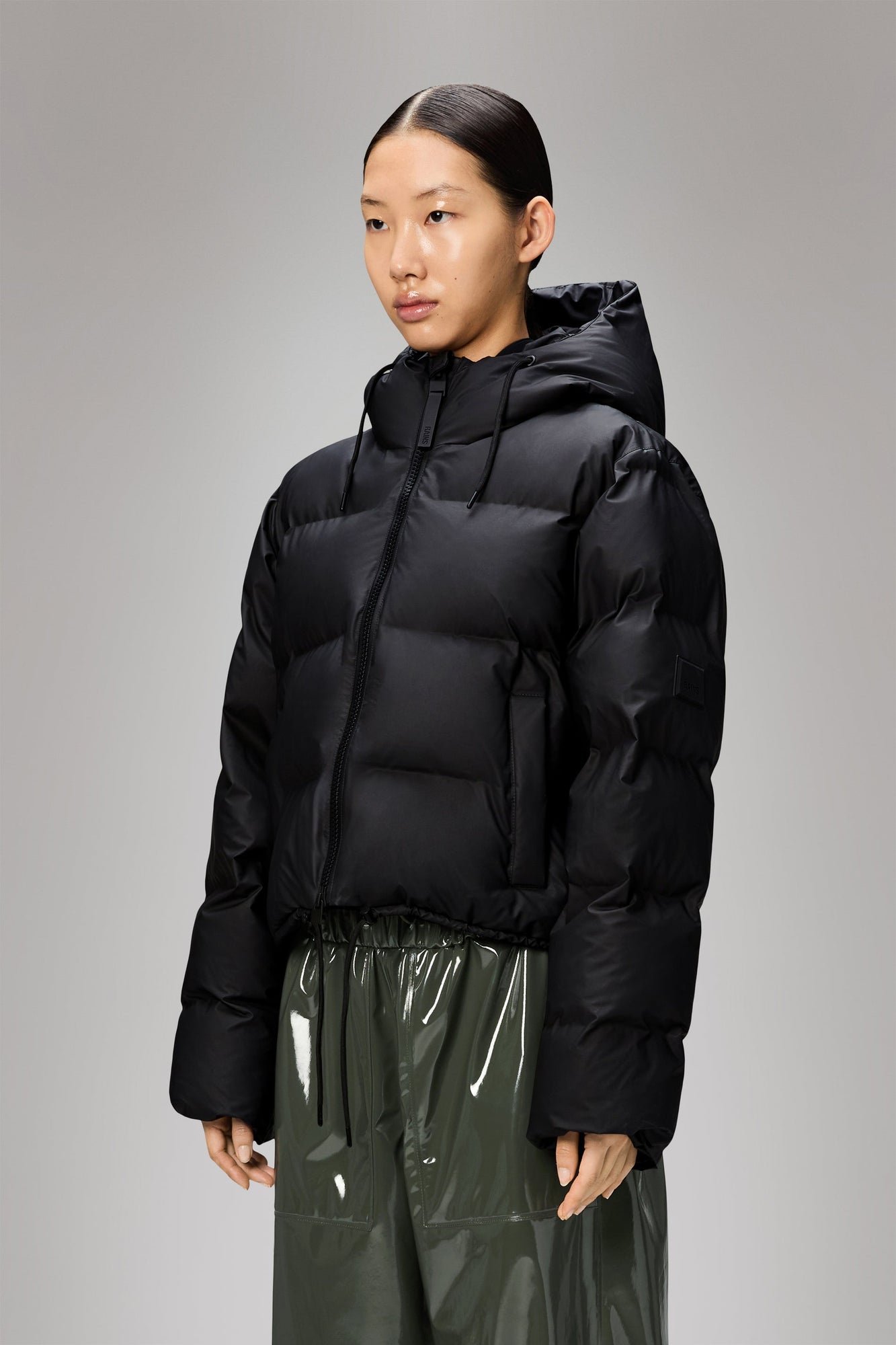 RAINS Alta Short Puffer Jacket Black Jacket