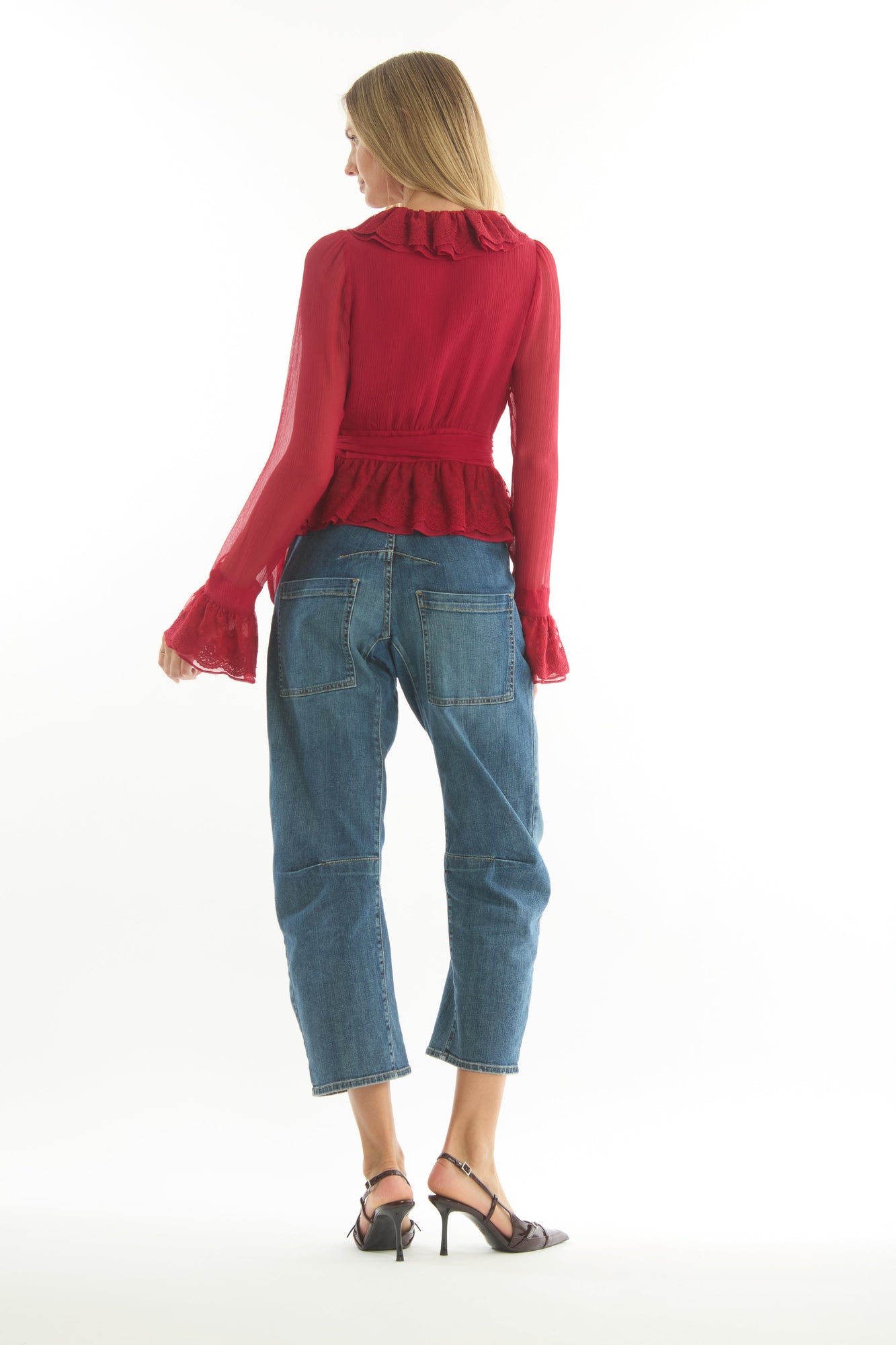 Poet Blouse | Lipstick Red