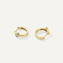 Womens | 0.06 CT Round Cut Lab Grown Accent Diamond | Hoop Earrings | 14K Yellow Gold Plated Silver | G-SI