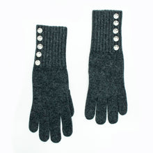Womens | Gloves with Crystal Stones | Charcoal