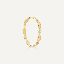 Womens | 0.07 CT Round Cut Lab Grown Accent Diamond | Fashion Band Ring | 14K Yellow Gold Plated Silver | G-SI