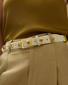 No. 2 Belt | Cream/Gold