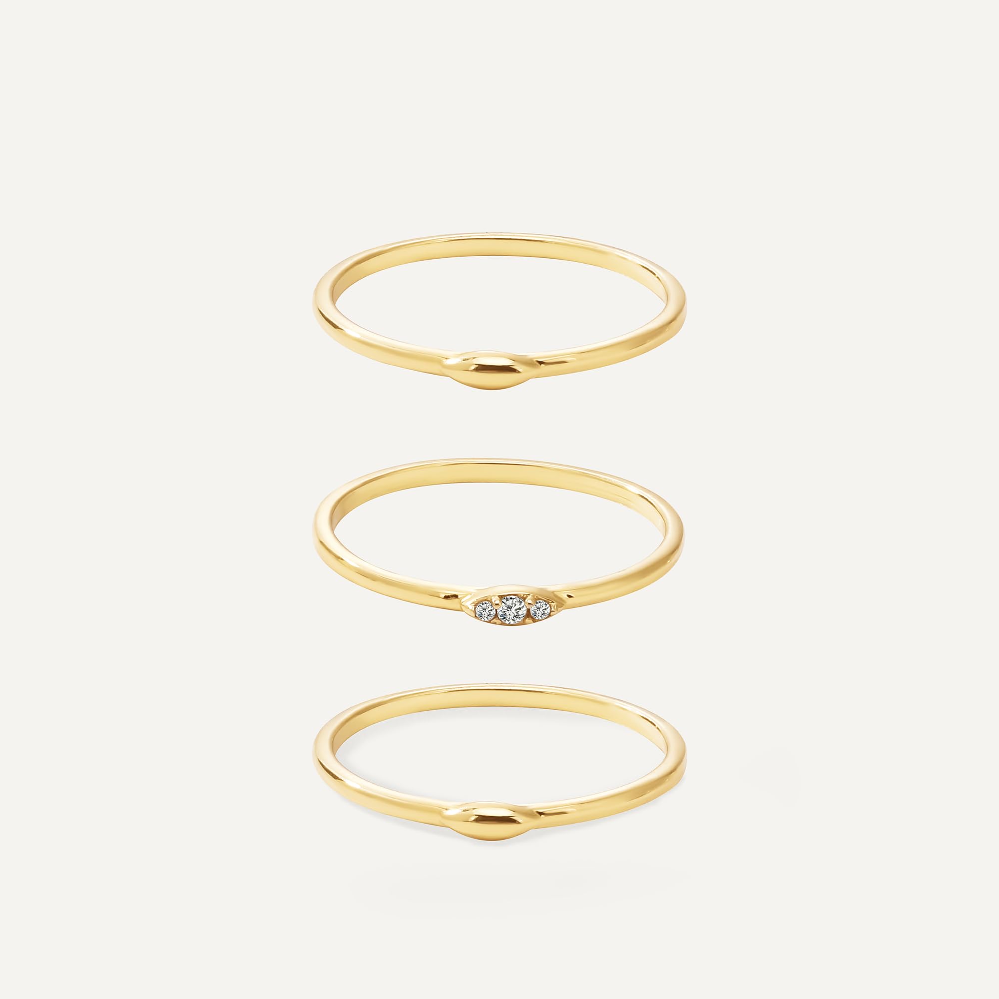 Womens | 0.02 CT Round Cut Lab Grown Accent Diamond | Fashion Band Ring | 14K Yellow Gold Plated Silver | G-SI