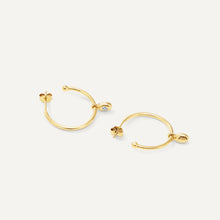 Womens | 0.06 CT Round Cut Lab Grown Accent Diamond | Half Hoop Earrings | 14K Yellow Gold Plated Silver | G-SI