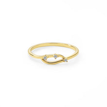 Womens | 0.04 CT Round Cut 3 Stone Lab Grown Accent Diamond | Fashion Band Ring | 14K Yellow Gold Plated Silver | G-SI