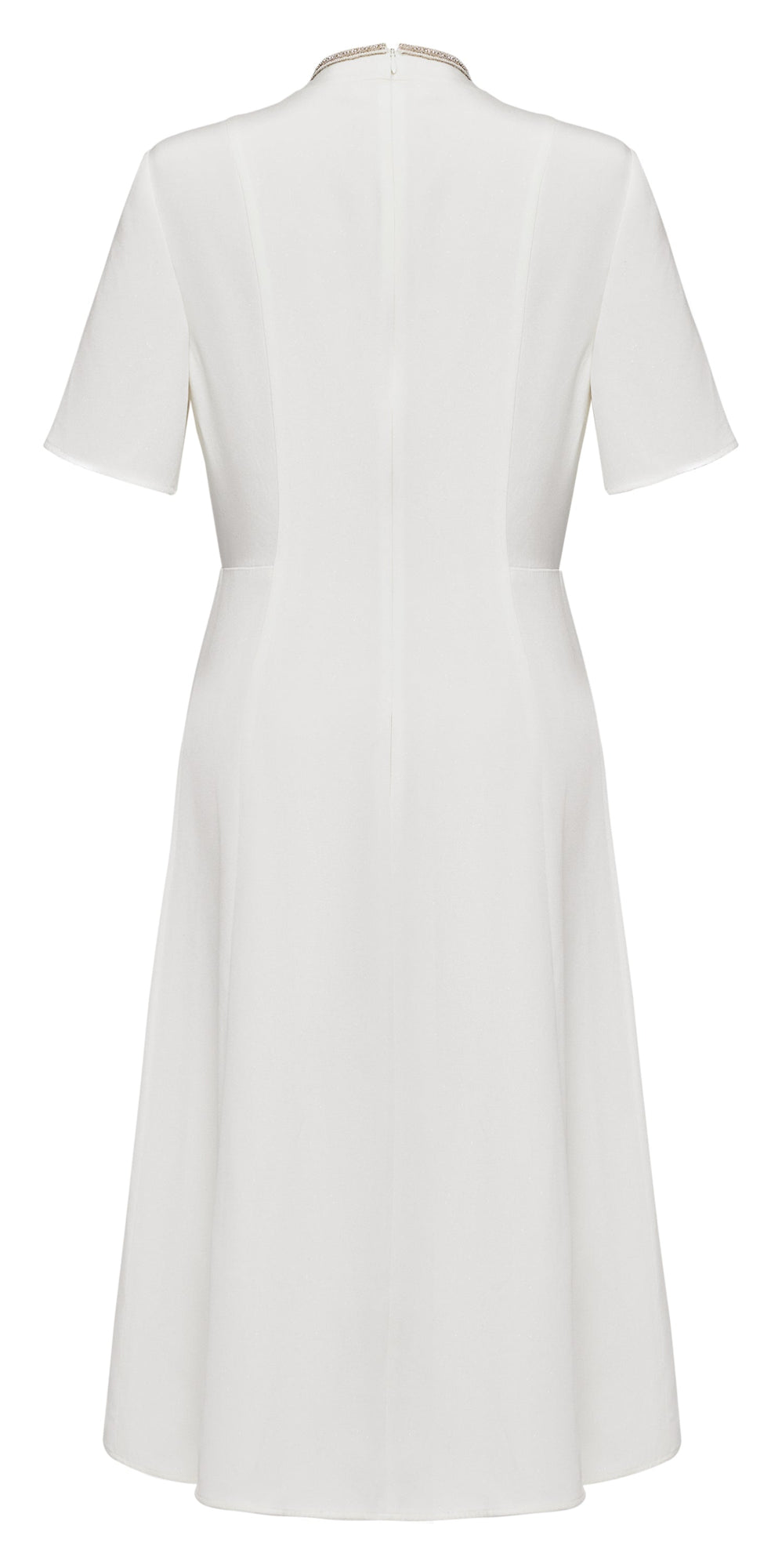 Mulberry Silk Elegant Waist-Defining Dress | White