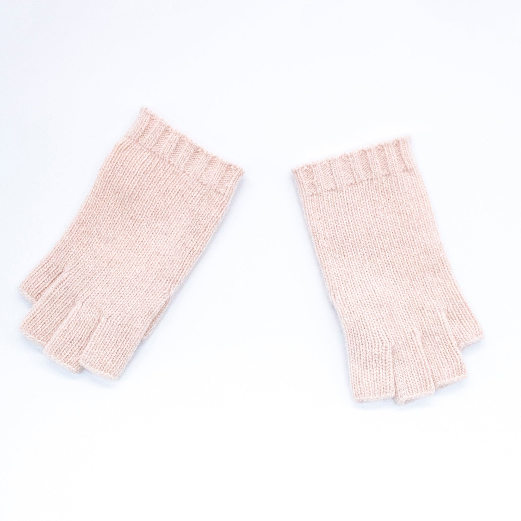 Kids Cashmere Fingerless Gloves | Soft Pink