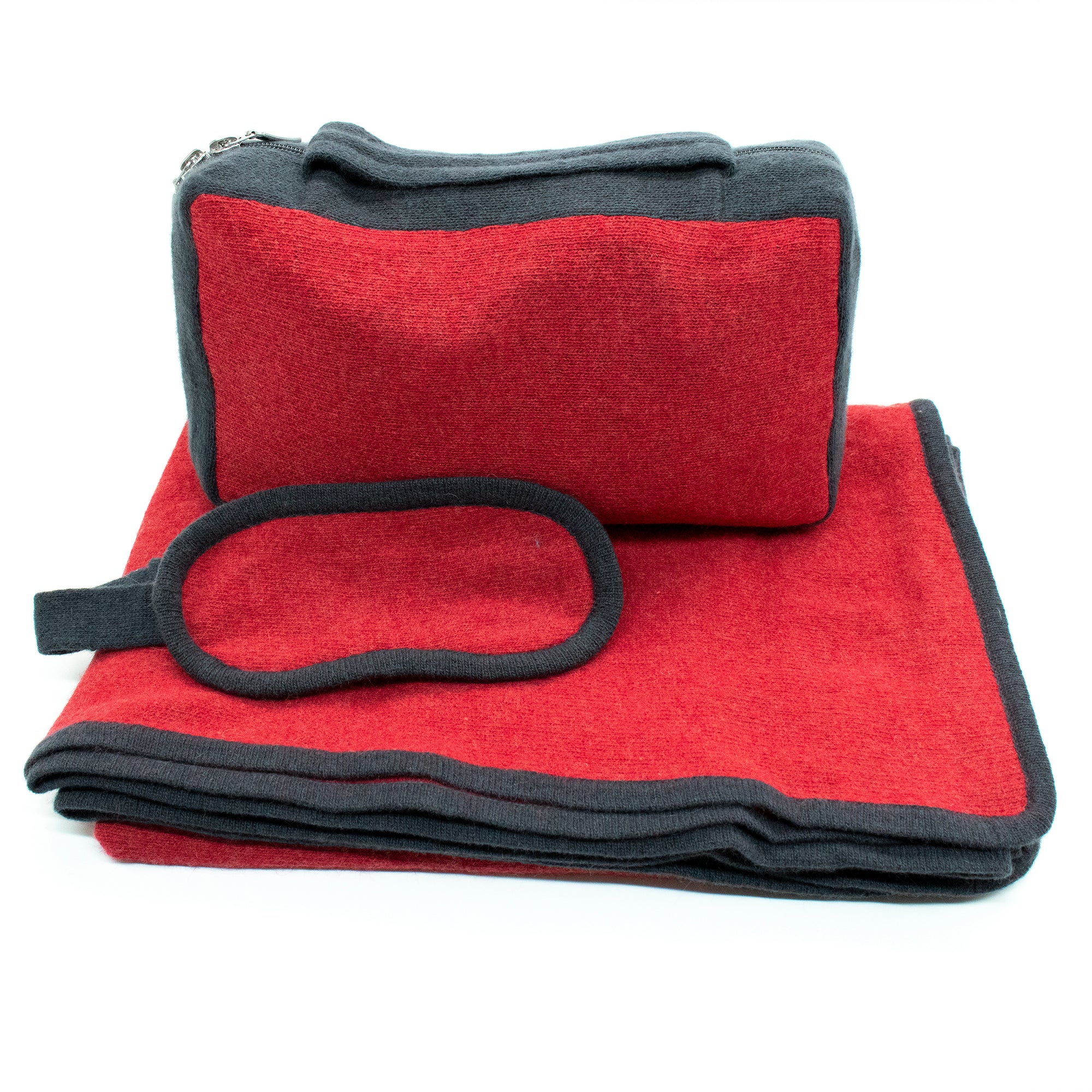 Womens | Travel Set Color Block | Strawberry/Dark Grey