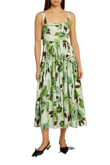 ERDEM Floral Bow Strap Midi Dress