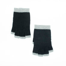 Men's Cashmere Fingerless Gloves | Black/Grey