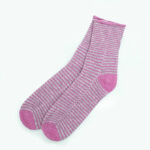 Cashmere Striped Socks | Pink