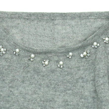 Womens | Poncho with Crystal Stones | Light Grey