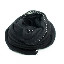 Womens | Wrap with Contrast Whipstitch | Black