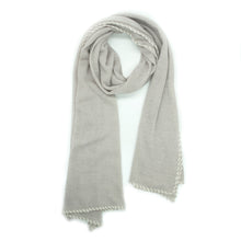Womens | Wrap with Contrast Whipstitch | Pale Grey