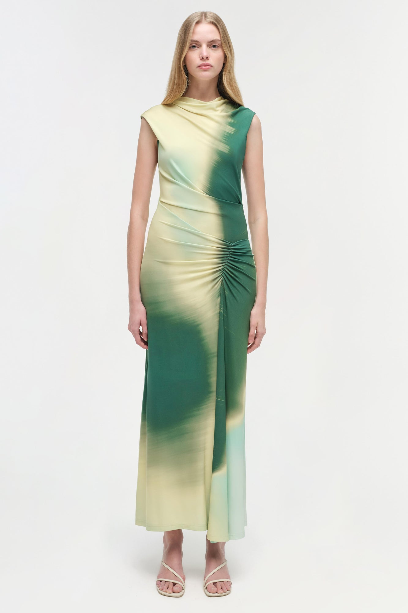 Womens | Acacia Jersey Midi Dress | Sea Glass Sunset Print