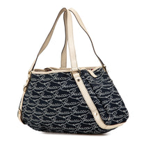 Gucci | Pre-Owned 85th Anniversary Canvas Logo Abbey D Ring Tote | Blue/Dark BlueWhite