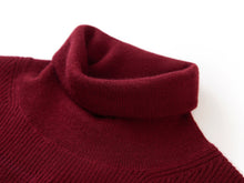 Turtleneck Knit Top | Wine Red
