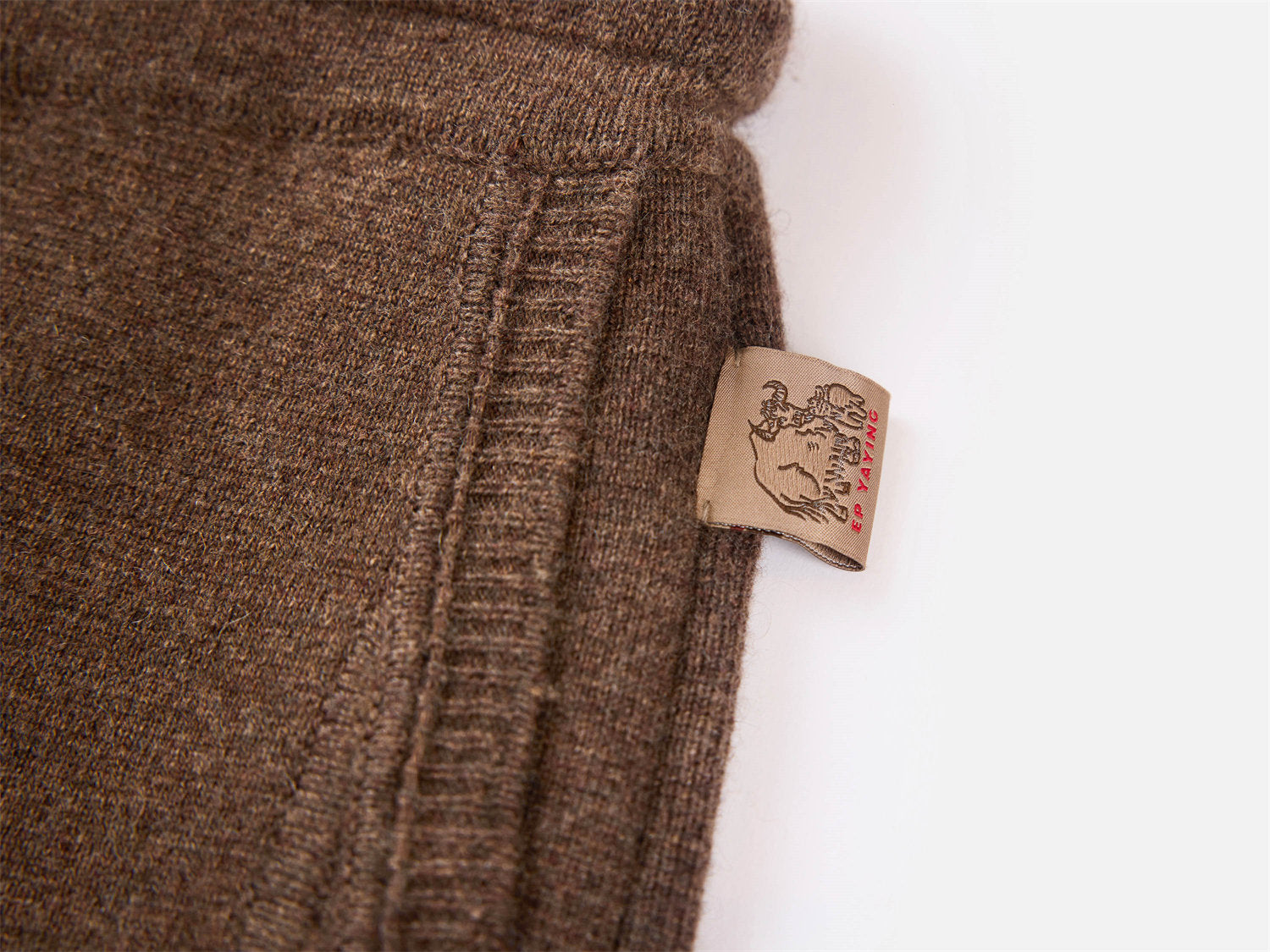 Wide-Leg Knitted Pants | Brown