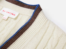 Yak Wool Ethnic Jacquard Cable Knit Cardigan | Beige