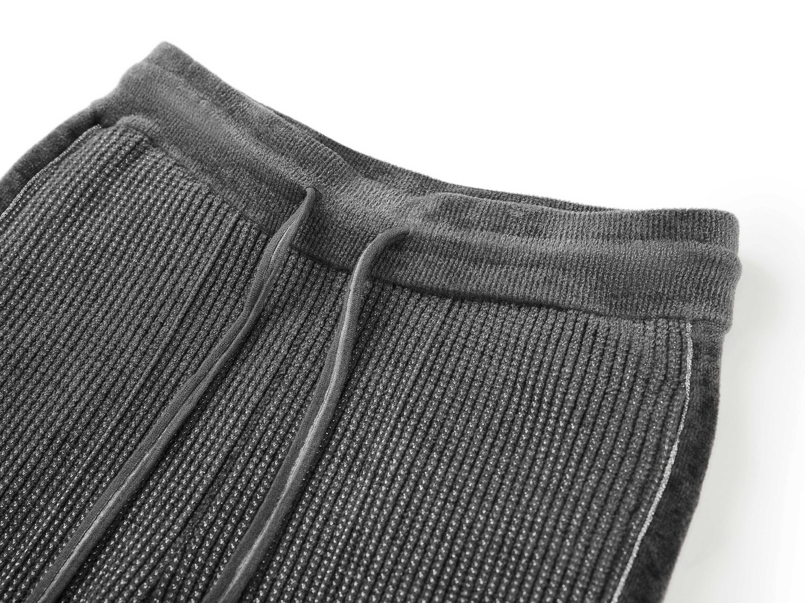 Ribbed Knit Pants | Grey
