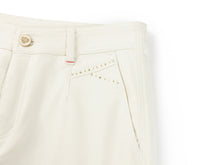 Casual Straight-Leg Rhinestone Ankle-Length Jeans | White