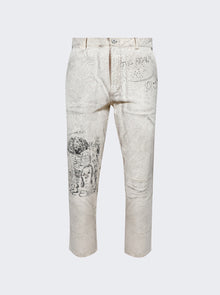 Men | PALY | The Realm Painted Suede Pant Cream | White