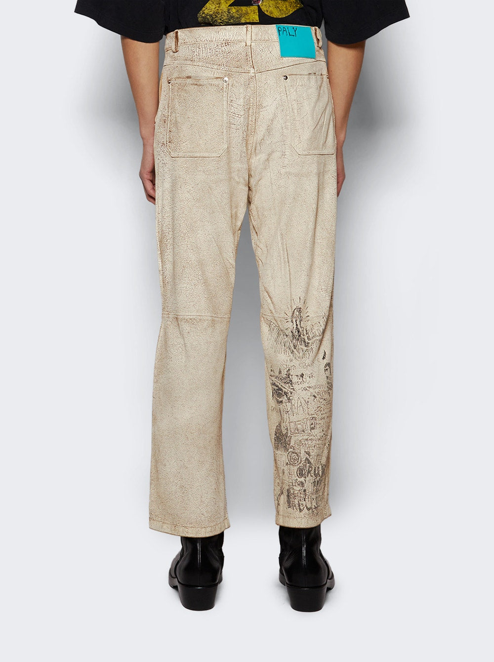 Men | PALY | The Realm Painted Suede Pant Cream | White