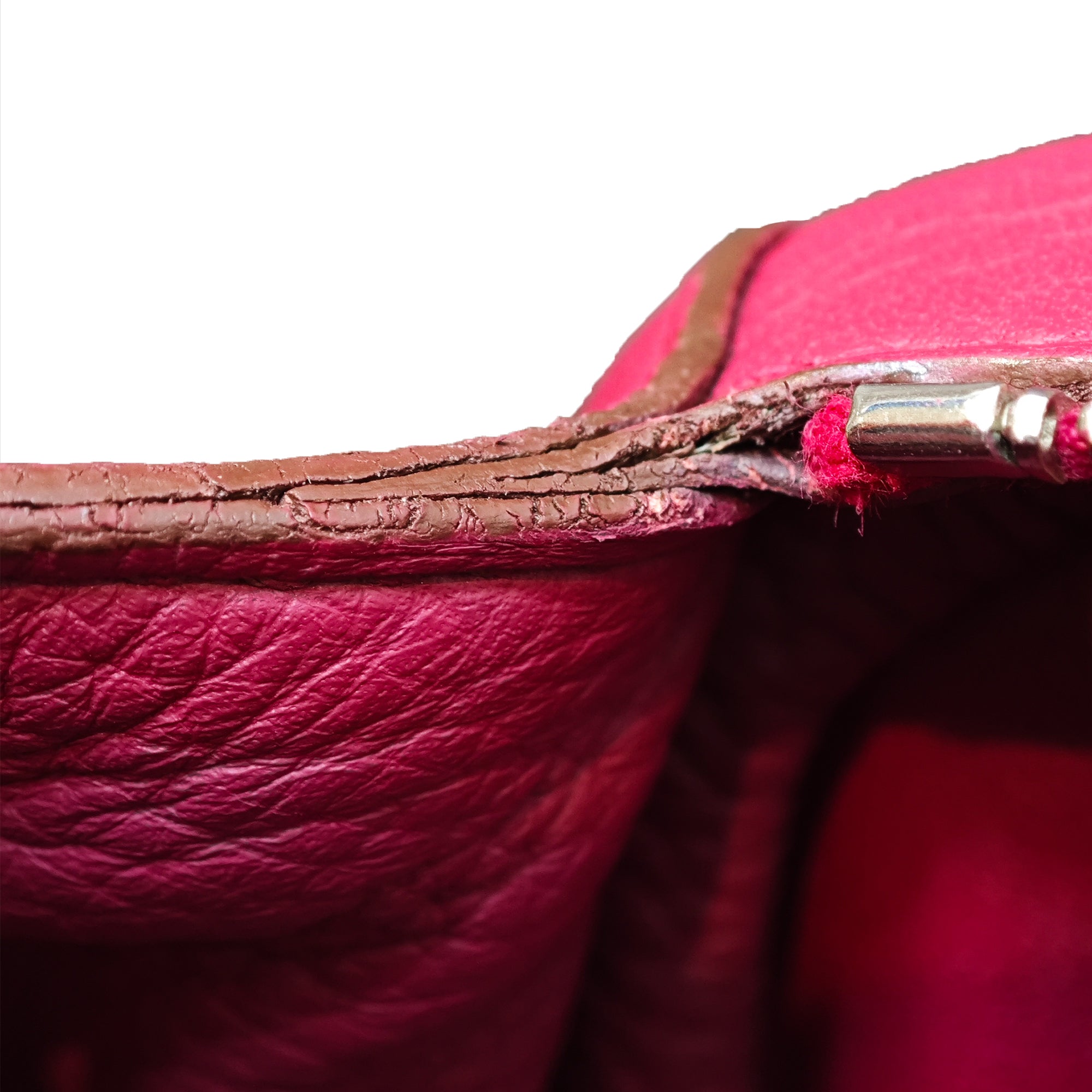 Hermes | Pre-Owned Clemence Lindy 34 | Red/Dark Red