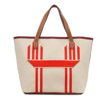 Hermes | Pre-Owned Canvas Pursangle Tote | Brown/Beige