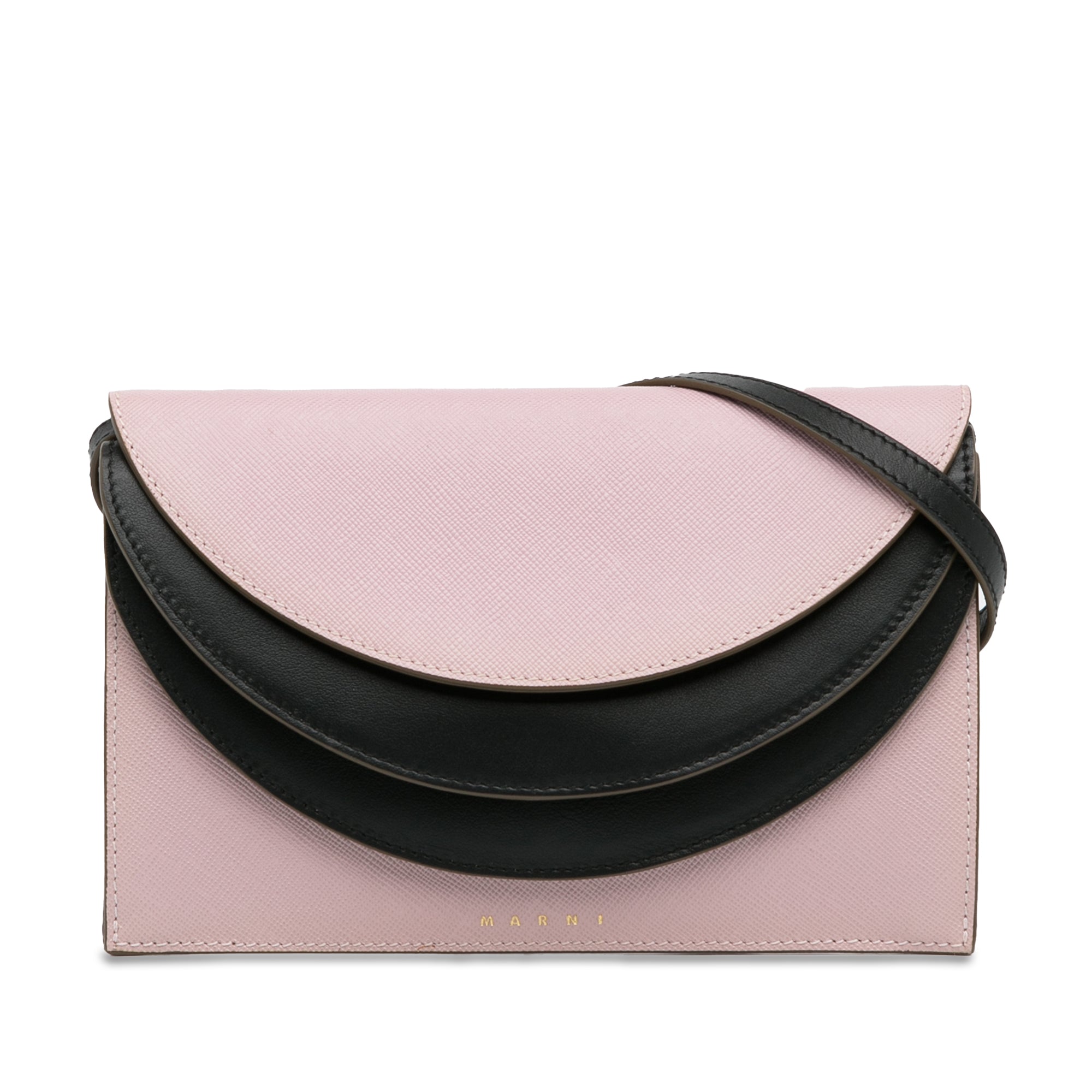 Marni | Pre-Owned Triple Flap Crossbody | Pink/Light Pink