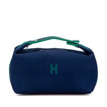 Hermes | Pre-Owned Large Canvas Bride A Brac Case | Blue/Dark Blue