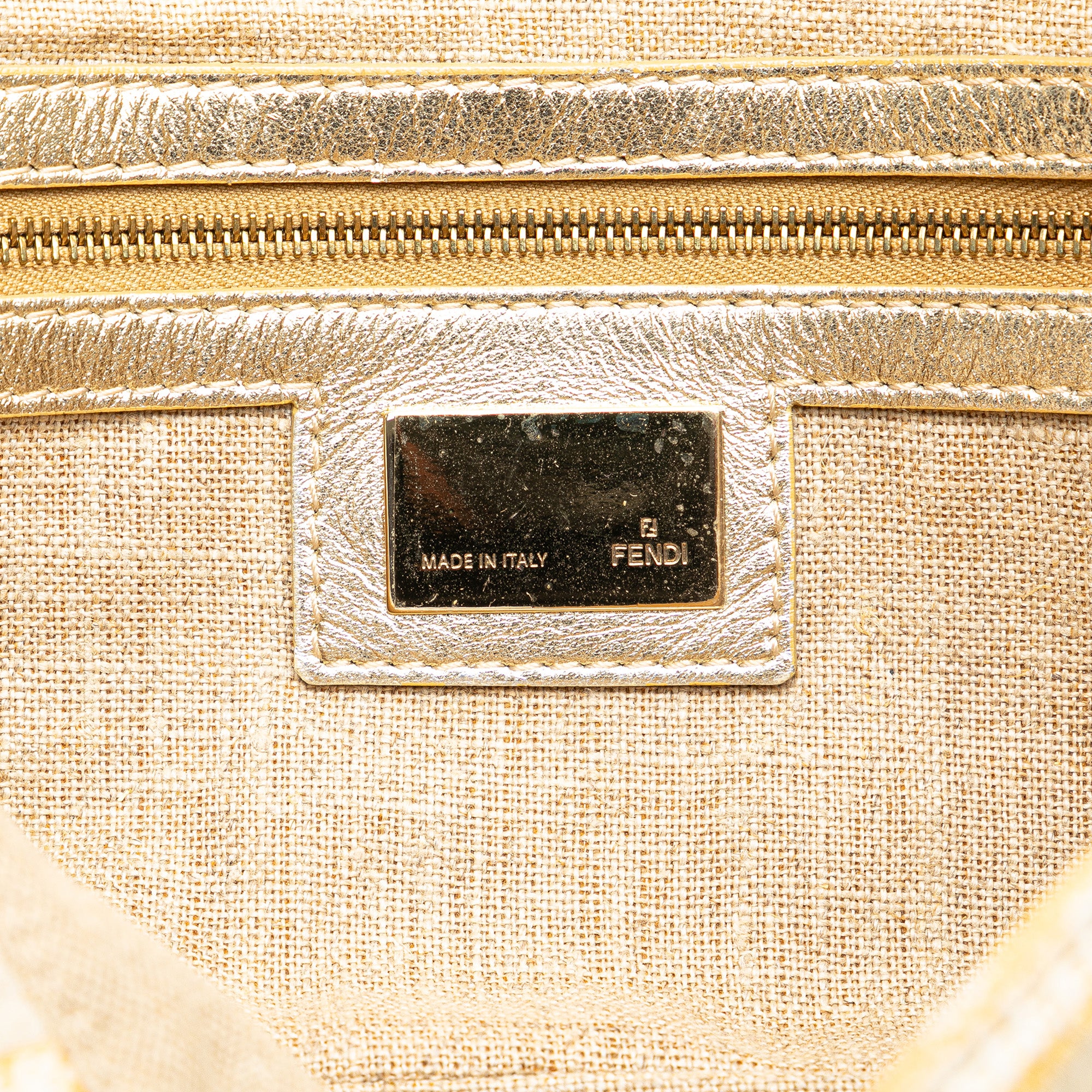 Fendi | Pre-Owned Zucca Metallic Lurex Baguette | Gold