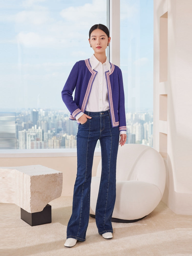 Classic Knitted Cardigan | Purple