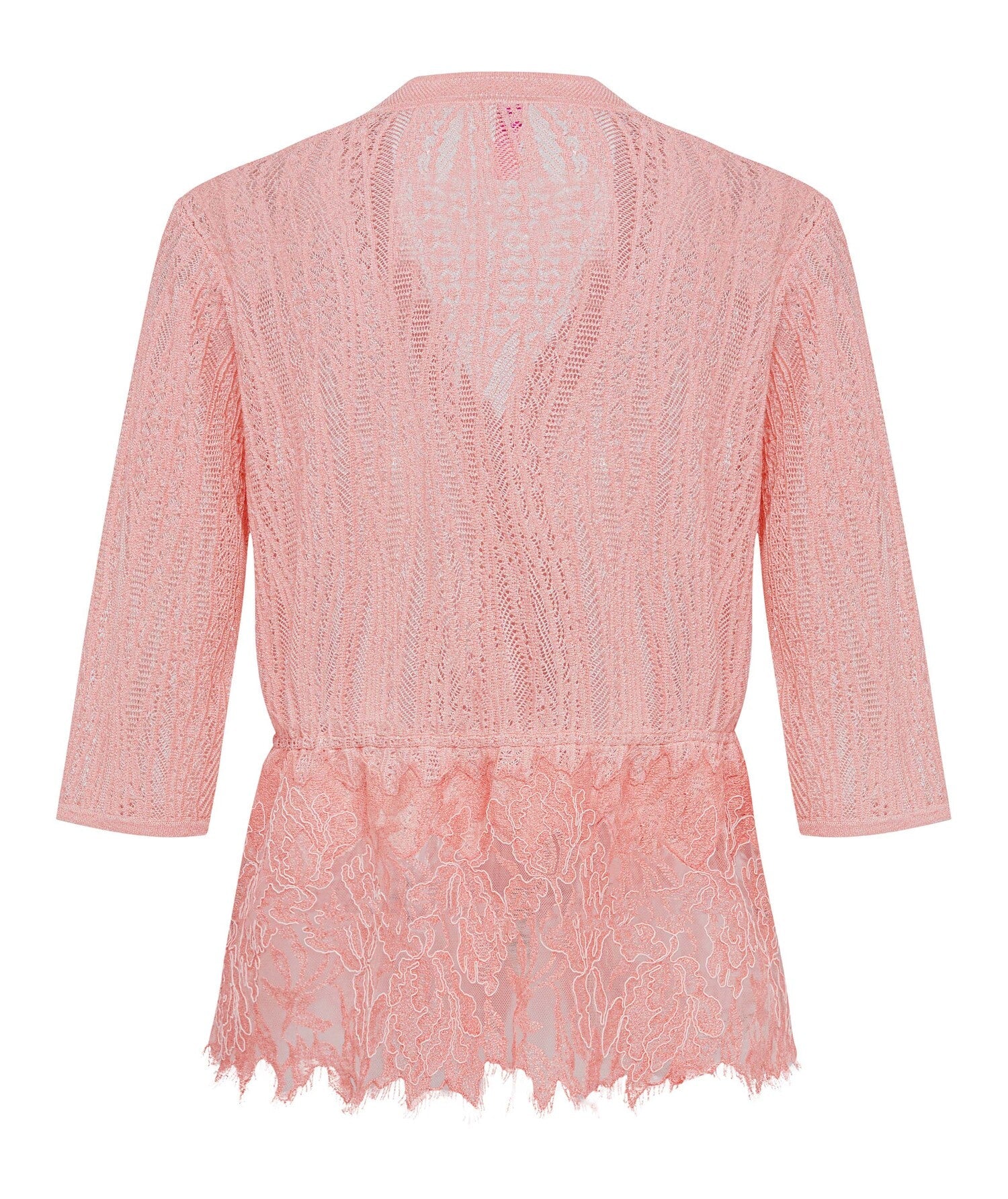V-neck Jacquard Knit Cardigan | Pink
