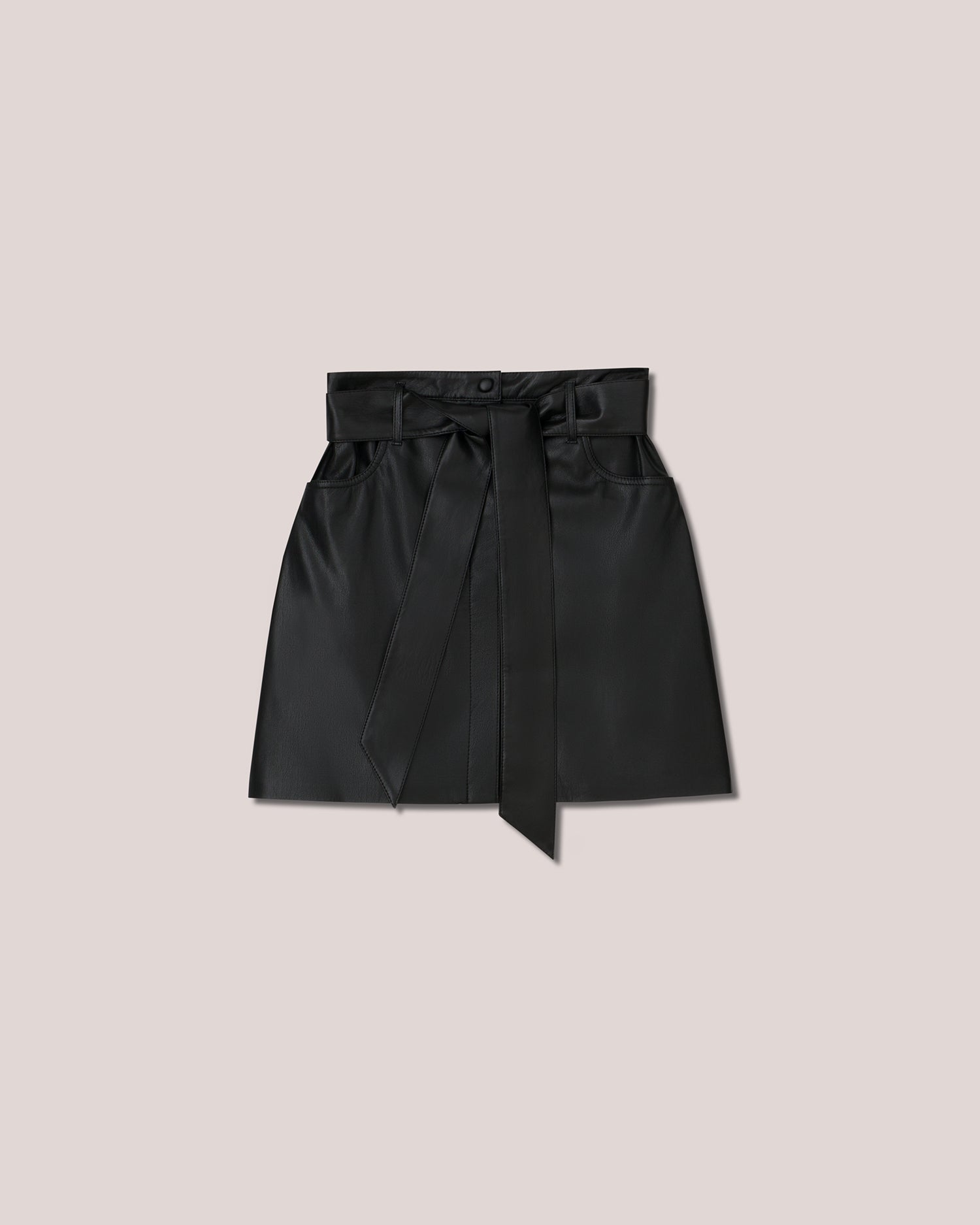 Meda Alt-Leather Mini Skirt | Black