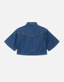 Womens | Oversized Crop Shirt | Rustic Indigo