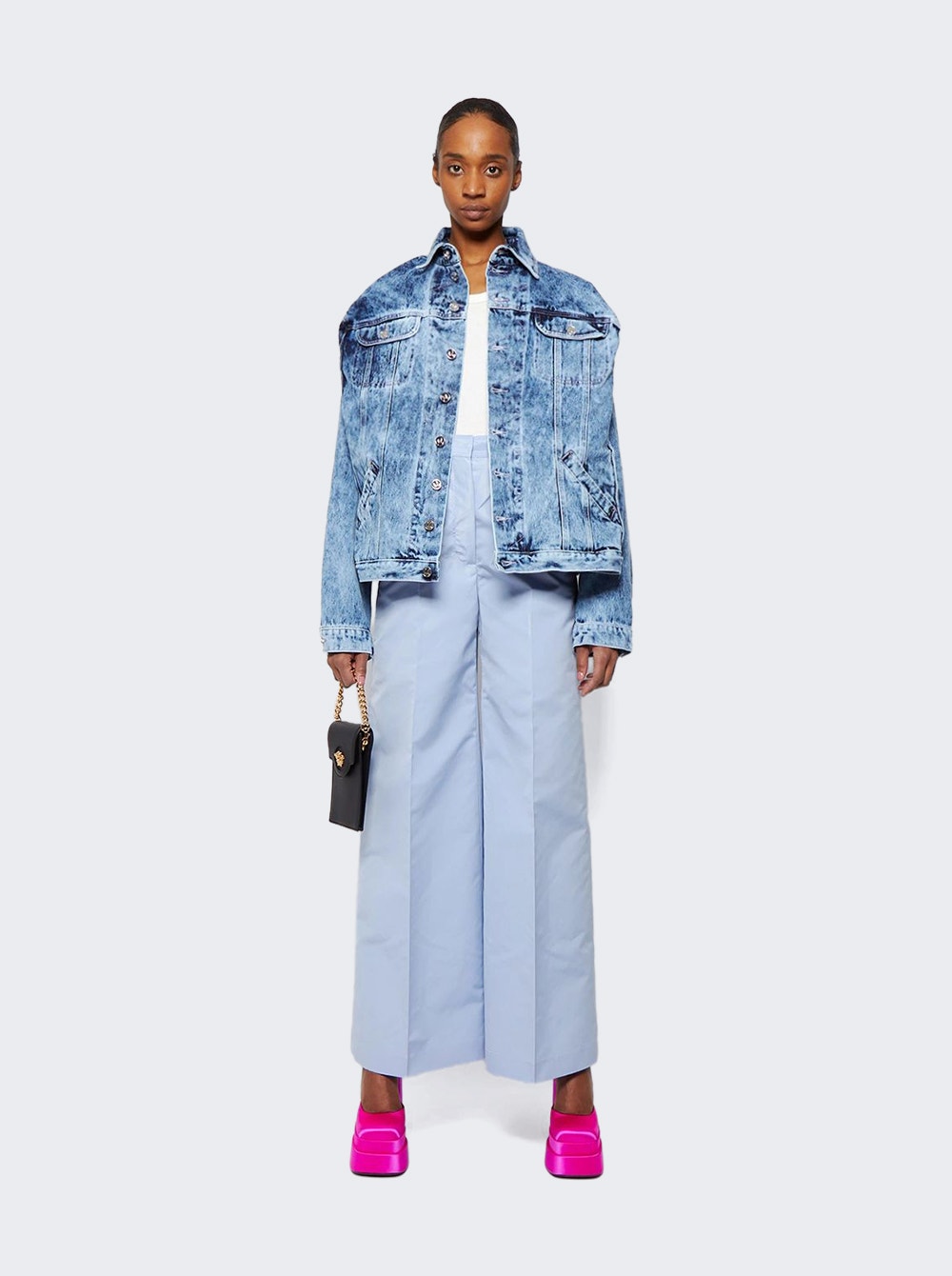 Women | Stella McCartney | High-waisted Wide Leg Trousers | Dusty Blue