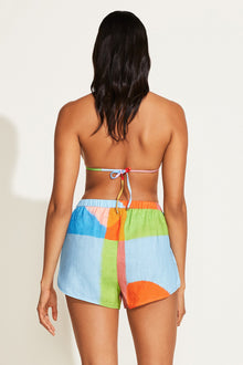 Tallows Linen Short | Abstract Colorblock EcoLinen