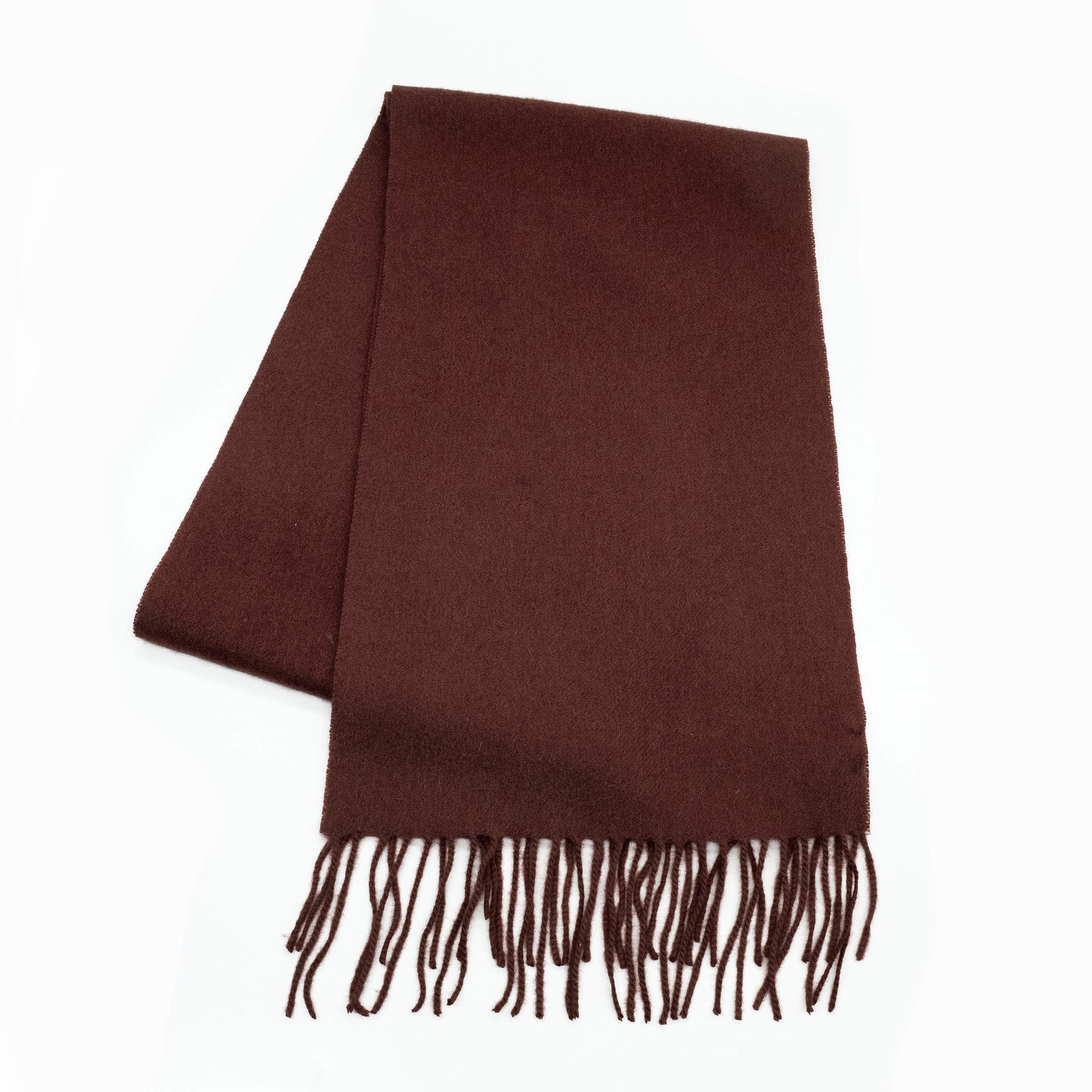 Cashmere Scarf With Fringes | Bordeaux