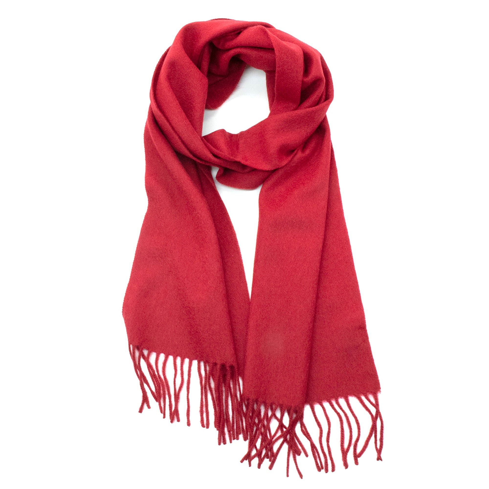 Cashmere Scarf With Fringes | Ashton Red