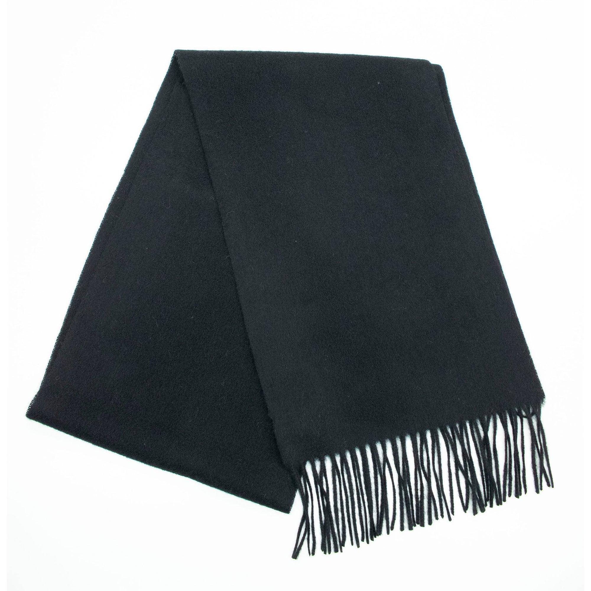 Cashmere Scarf With Fringes | Black