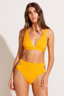 Lyra Bralette Top | Sunflower Pucker Rib