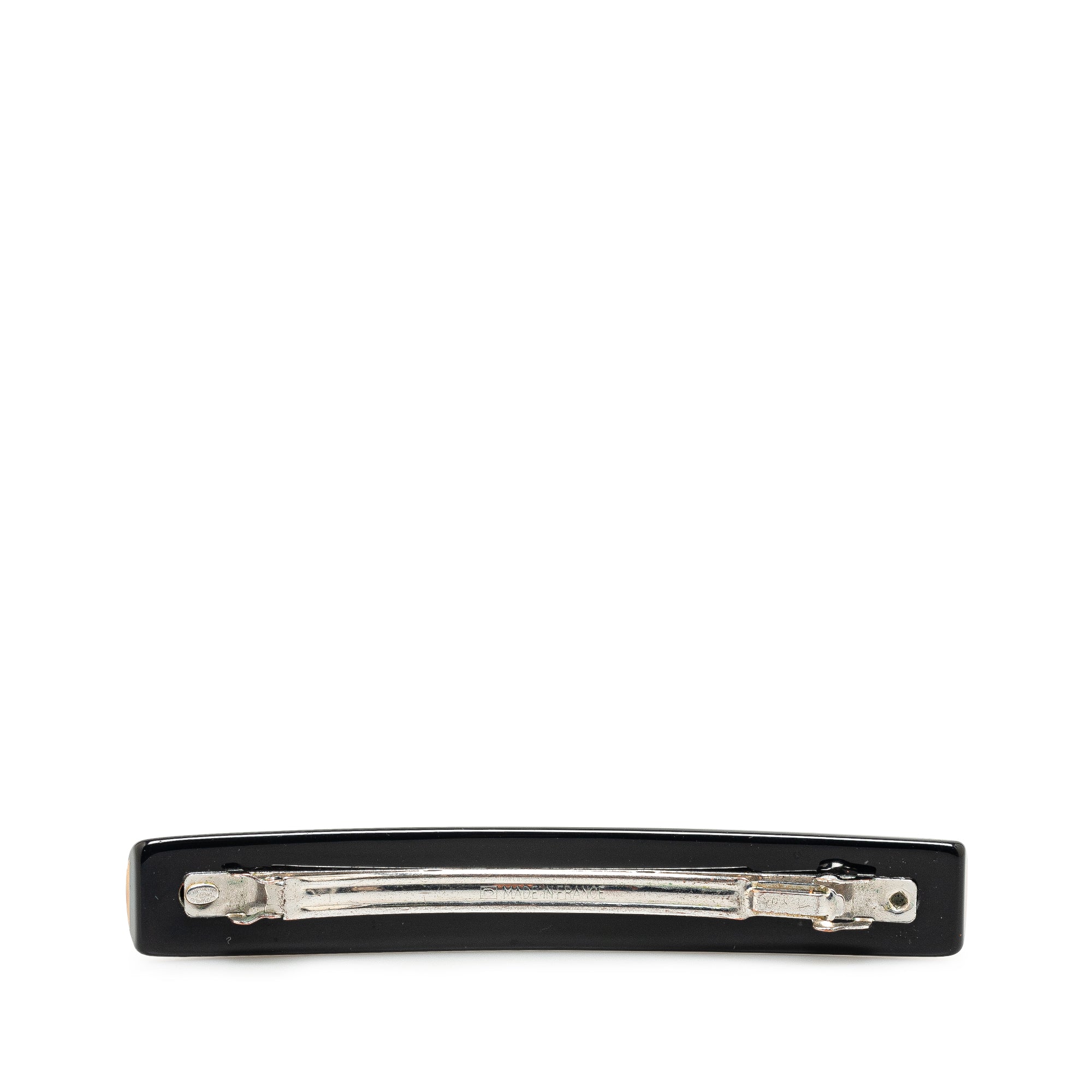 Chanel | Pre-Owned Resin CC Clover Hair Barrette | Black