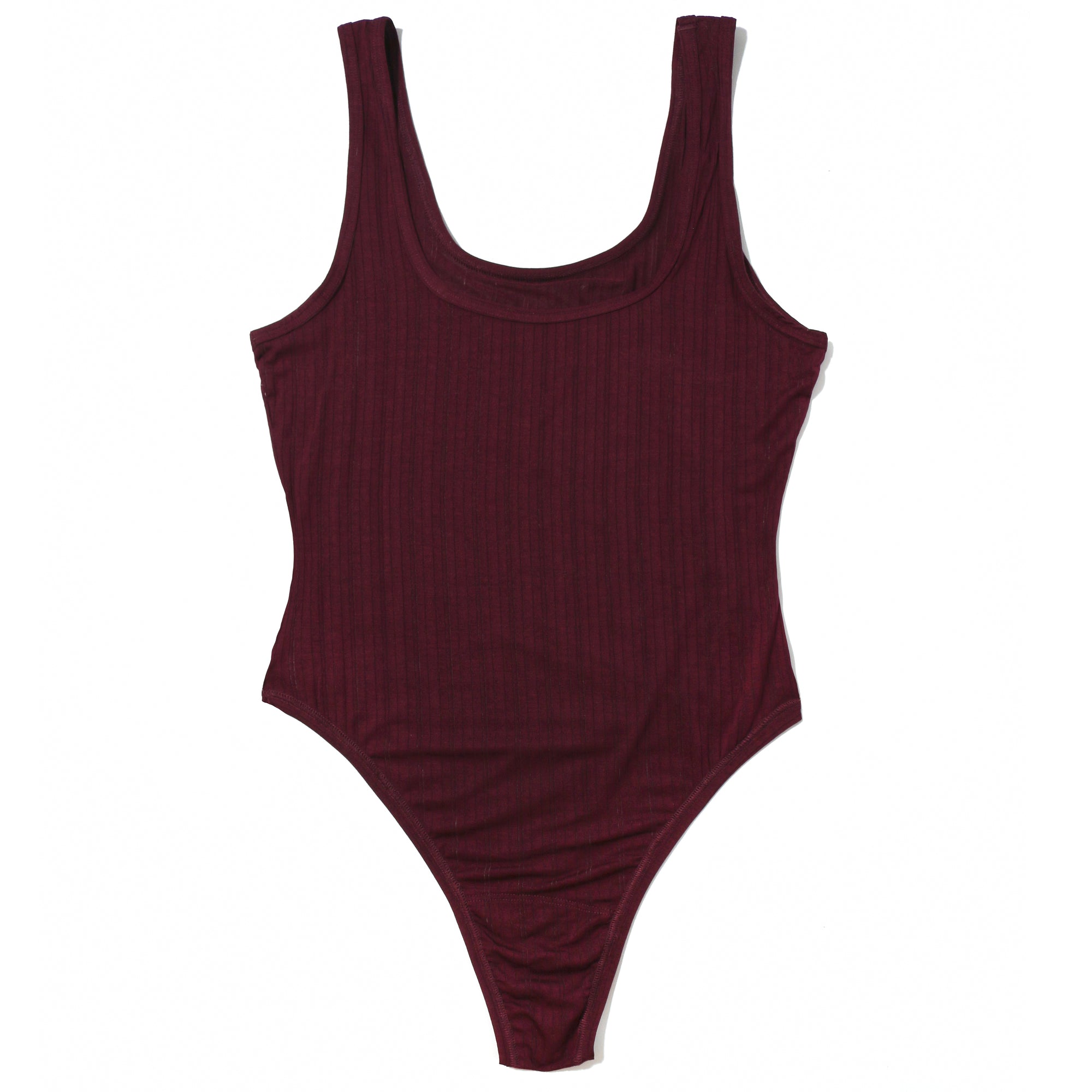 Square Neck Bodysuit | Dried Cherry