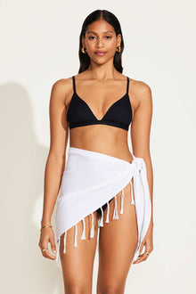 Sirena Sarong | White Crinkle Linen