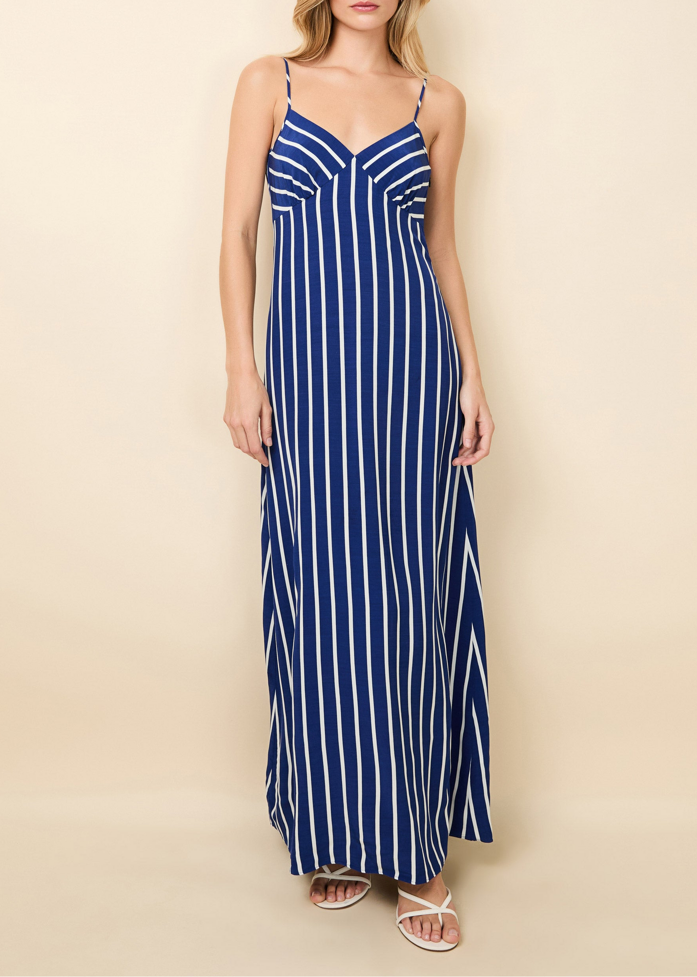 Womens | Rosetta Dress | Navy Nautical Stripe