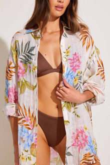 Playa Linen Boyfriend Shirt | Summer Bloom EcoLinen