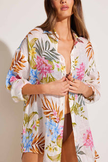 Playa Linen Boyfriend Shirt | Summer Bloom EcoLinen